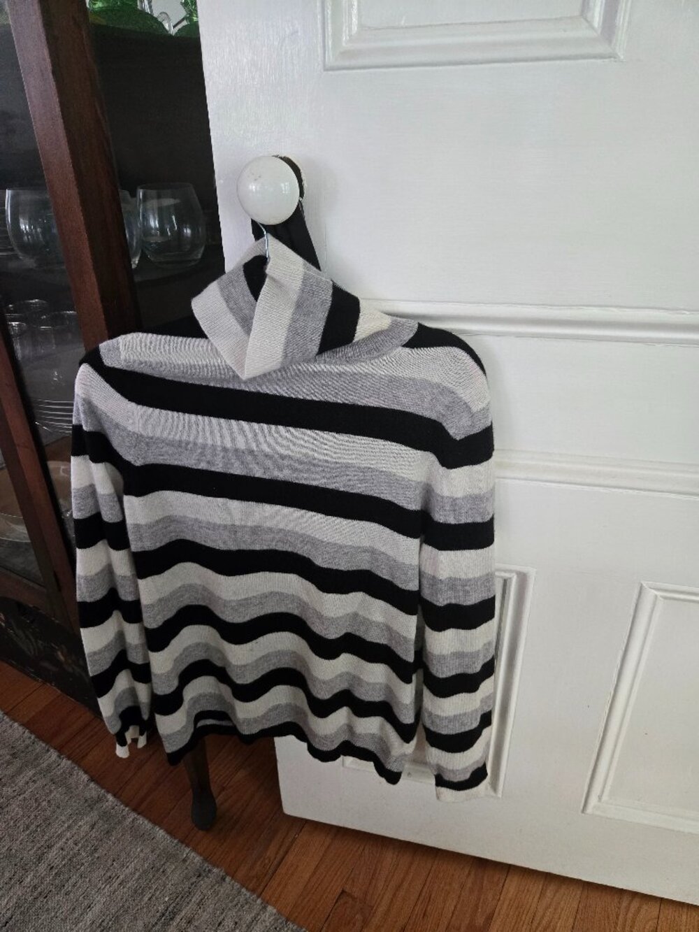 Cashmere Striped Turtleneck Sweater